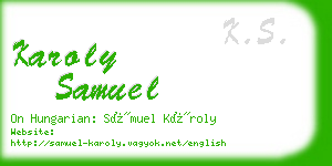 karoly samuel business card